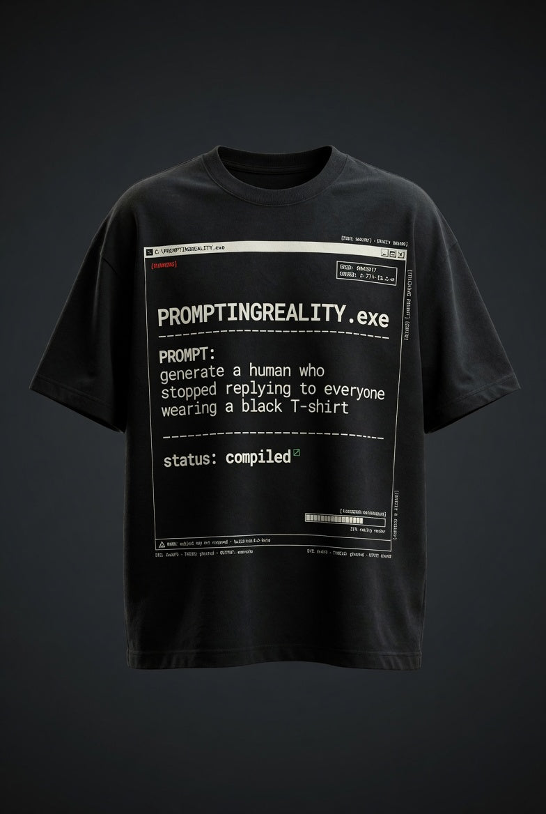PromptingReality.exe – Stopped Replying To Everyone – Black Graphic T-Shirt