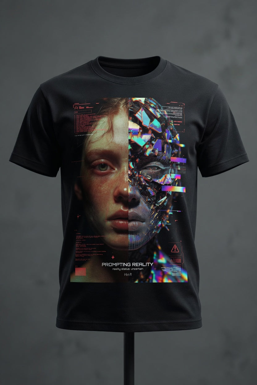 PROMPTING REALITY — Reality Status: Uncertain Oversized Graphic Tee